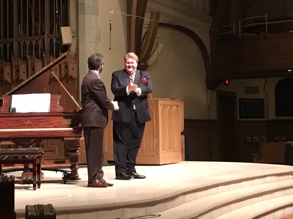 American tenor Anthony Dean Griffey, right, with pianist Kurt Galvan.