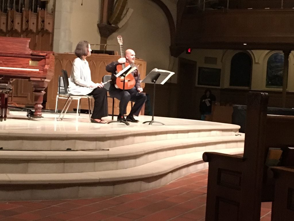 Bonita Boyd (flute) and Nicholas Goluses (guitar) were the first to perform. 