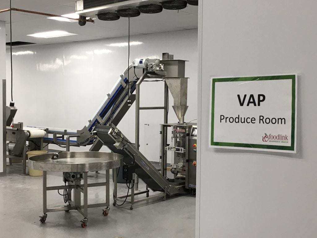 A peek inside the Value-Added Processing room at Foodlink