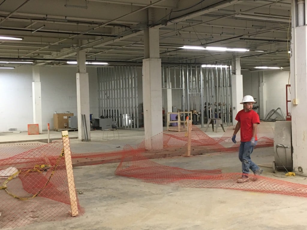 The framing of walls has begun at the Community Kitchen. In the back, you