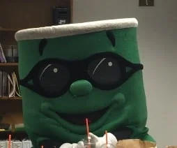 Coolcan relaxing during Iced Coffee Day in May. 