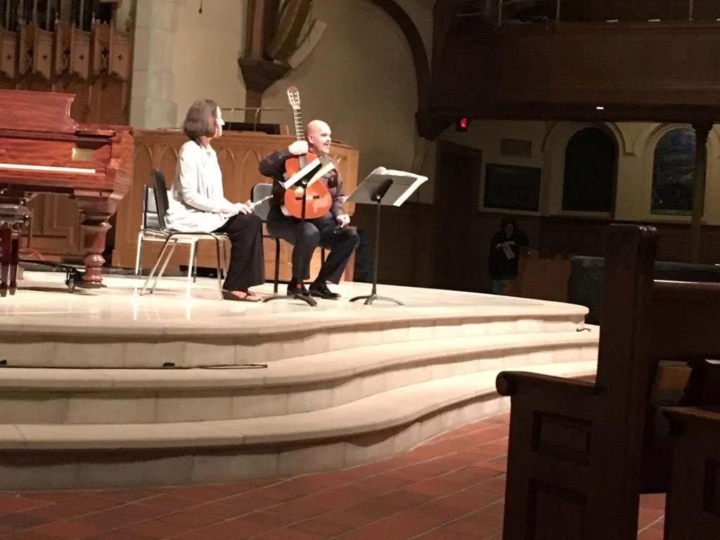 Bonita Boyd (flute) and Nicholas Goluses (guitar) were the first to perform.