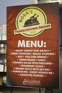 The menu for the 2016 dinner.